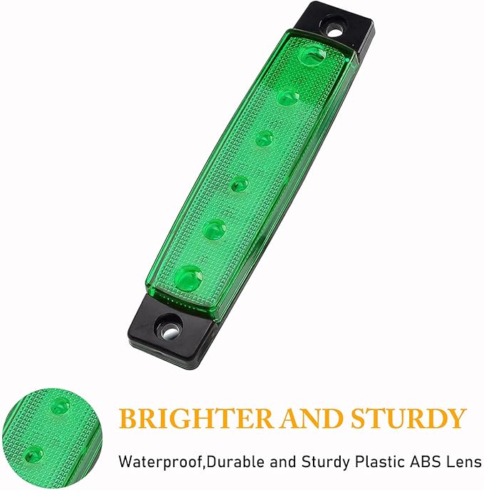 PSEQT LED Boat Interior Lights Marine Courtesy Light Strip Deck Transom Cockpit Navigation Lighting Waterproof for Fishing Pontoon Kayak Yacht Sailboat (Green 10Pcs)