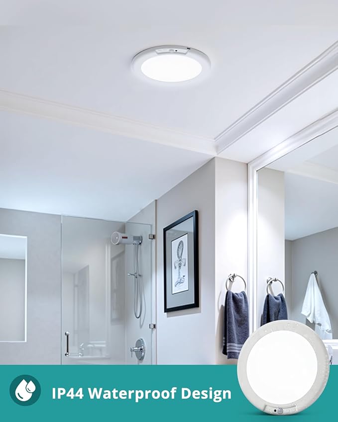 wowatt 6PC Battery Operated Ceiling Lights Rechargeable with Motion Sensor | Wireless Shower Light with Remote, 3000K 4500K 6500K 7.48", Dimmable Stick On Battery Light for Ceiling,Lámparas Recargables