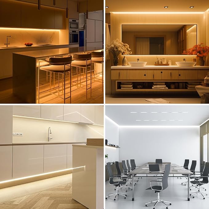 BTF-LIGHTING UL Listed Tunable White 3000K-6000K COB LED Strip Light with RF Remote,CRI 90+ DC12V 9.8FT Dimmable CCT Ultra Bright LED Tape Light for Home Kitchen Cabinet Office Indoor DIY Lighting