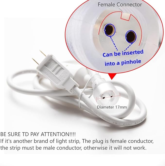 AC Power Cord Diameter 14mm 110V 8A, Transformer, Power Supply, Adapter for LED Rope Strip Light UL Listed