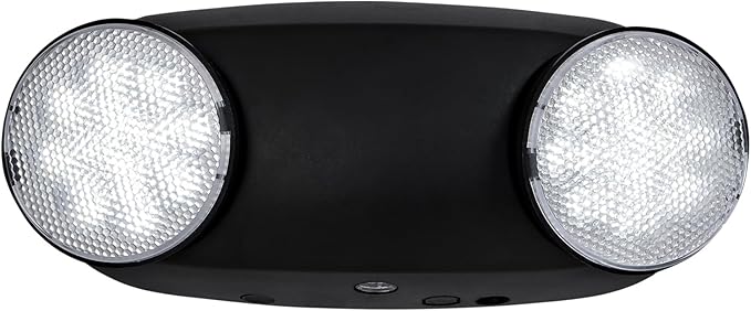 GZRUIYANG Emergency Lights with Battery Backup, 1 Pack Emergency Light, LED Commercial Emergency Lights, UL Listed, AC 120/277V, Hardwired Emergency Exit Light Fixtures for Business - (Black)