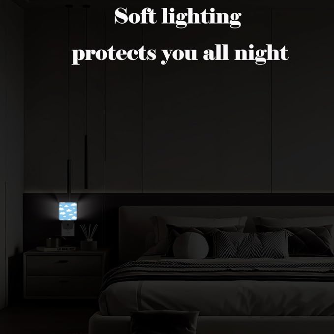Blue Sky and Clouds Night Light,Plug Into Wall Decor for Stairway,Hallway,Kitchen,Dusk to Dawn Sensor Nightlights for Boys/Girls/Women/Men Room Gifts