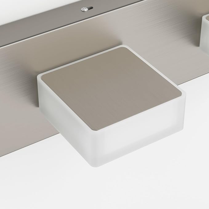 Ralbay Brushed Nickel Bathroom Vanity Light Metal Acrylic Modern LED Bathroom Lighting Over Mirror (White Light 6000K)