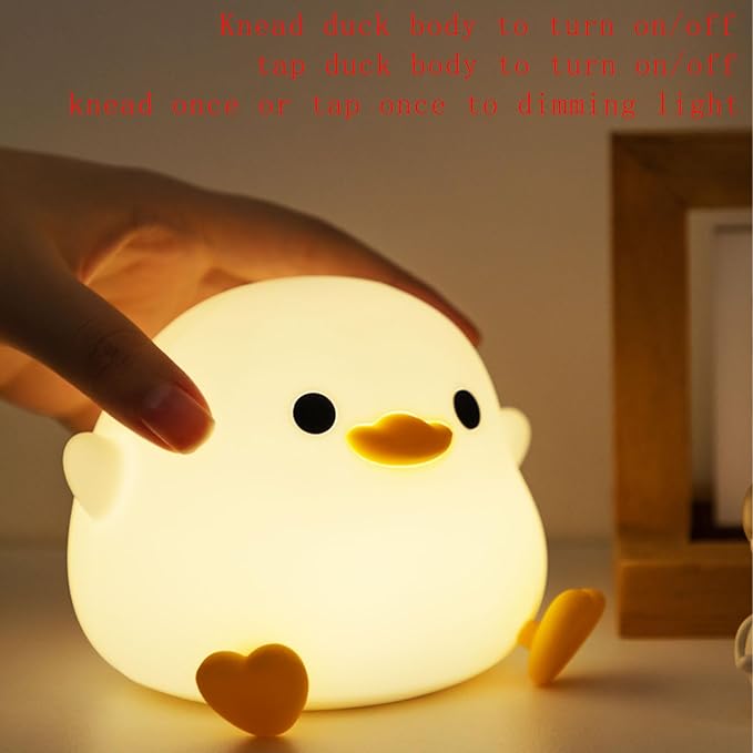 Duck LED Luminous Night Light - Silica Gel Creative Light for Bedside Reading, Suitable for Bedroom Decoration