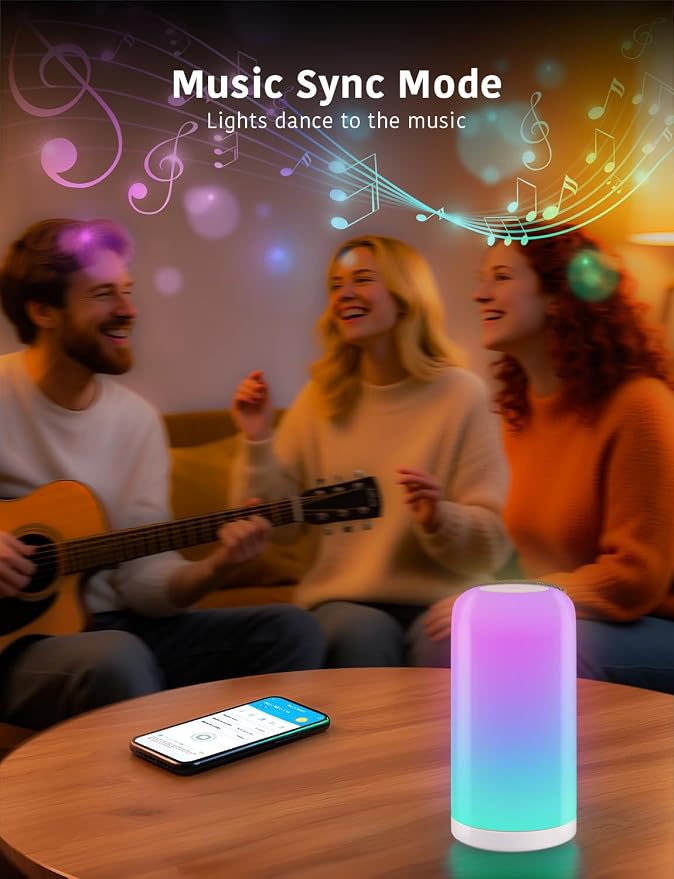 DAYBETTER BGRIC Smart Bedside Lamps, Touch Lamps for Nightstand, LED Lamp Compatible with Alexa and Google Home, Color Changing Lamp for Bedroom Living Room,70+ Scene Mode (Only for 2.4GHz WiFi)