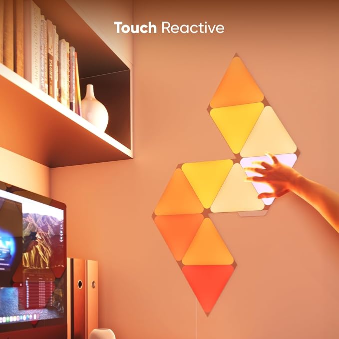 Nanoleaf Shapes Triangle Lights, Smart RGBW LED Wall Light Panels, 7PK | Compatible with Alexa Google Assistant, Home Wall Decor for Living Room with Music Sync, Smarter Kit