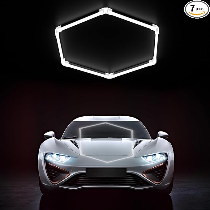 HYPERLITE Gen 2 Hexagon Garage Lights: 42W 4200LM 1 Grids DIY Hexagon Led Light, 6500K Ultra Bright Honeycomb Hex Lights, Easy Install, Durable Design for Garage, Shop, Basement, Barber, Homegym