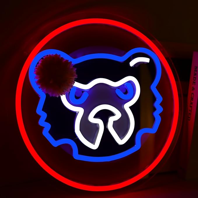 Balanar Baseball Neon Sign for Sport Club Wall Decor,Dimmable Baseball Sport LED Neon Light For Man Cave Or Garage, Bar,Dorm Room, Party,Game Room Decoration （12.2 * 12.2 inches）
