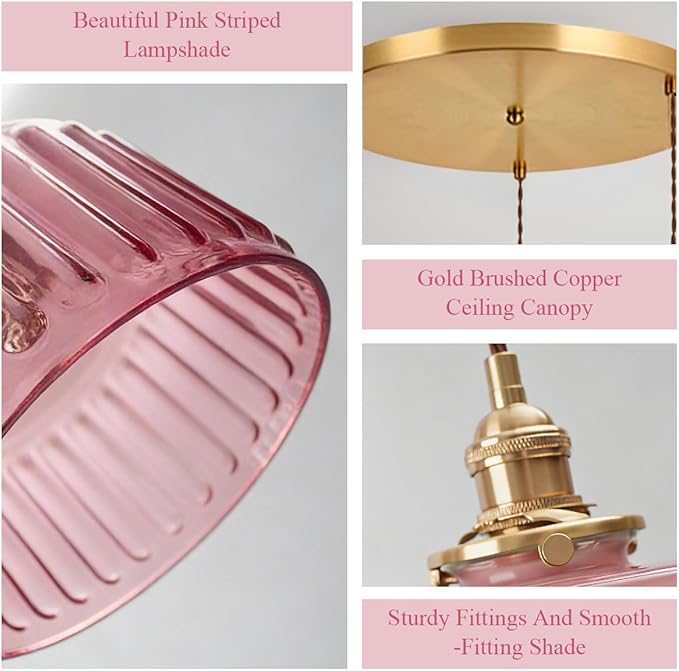 Gold Cluster Chandelier Globe Glass Ceiling Pendant Lights Pink Hanging Pendant Light Brushed Brass Dining Room Chandeliers Mid Century Modern Hanging Light Kitchen Adjustable Cord