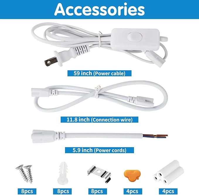 Led Shop Light, Led Garage Light,2FT 25W 6500K Daylight 3200LM Linkable Clear Cover Integrated V-Shape for Shop Under Cabinet Office General Lighting,Cool White(4-Pack)