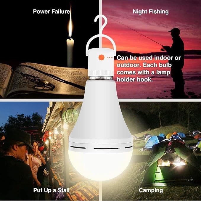 8-Pack Rechargeable Emergency 15W LED Light Bulb,Battery LED Bulbs Light 150W Equivalent for Power Outage Camping Outdoor Activity Hurricane 6000K E26 Base Emergency Lighting Bulb