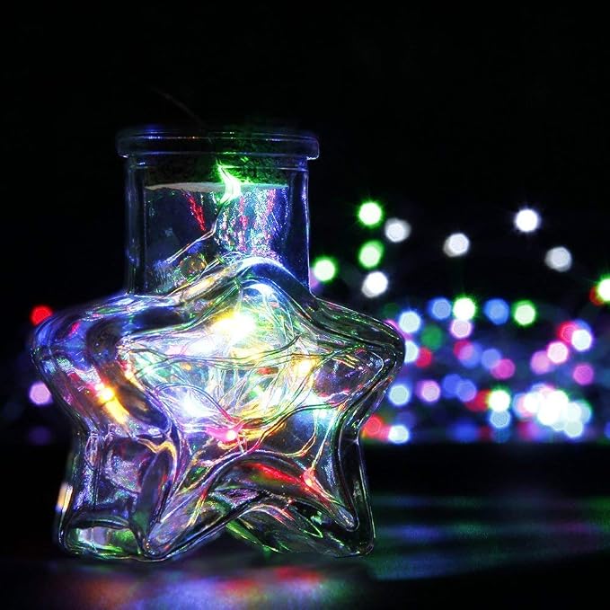 6 Pack LED Fairy Lights Battery Operated 20FT 60 LEDs Silver Wire String Lights Twinkle Lights Starry Fairy Lights for Bedroom Christmas Wedding Party Indoor Outdoor Decorations, Multicolor