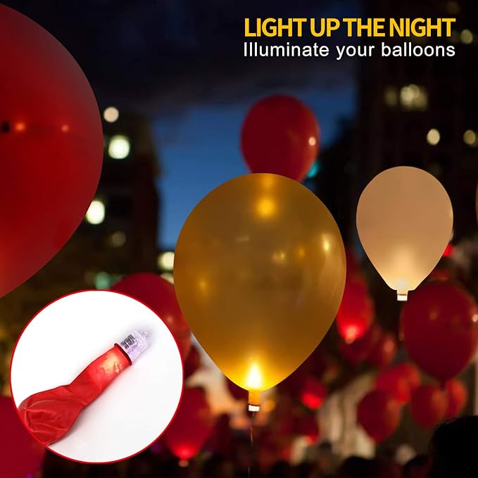 Novelty Place 30 Pcs White LED Mini Party Light for Paper Lantern, Balloons, Weddings and Festival Decorations - Long Lasting, Waterproof, Elegant White