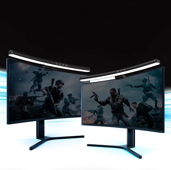 Computer Monitor Light Curved Screen Light Bar Three Light Modes Adjustable Brightness Touch Control Glare-Free Eye Protection LE13 A
