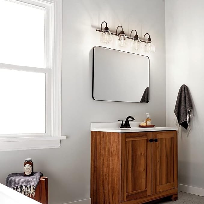 Kichler 45974NBR Avery Vanity, 4-Light 300 Total Watts, Natural Brass