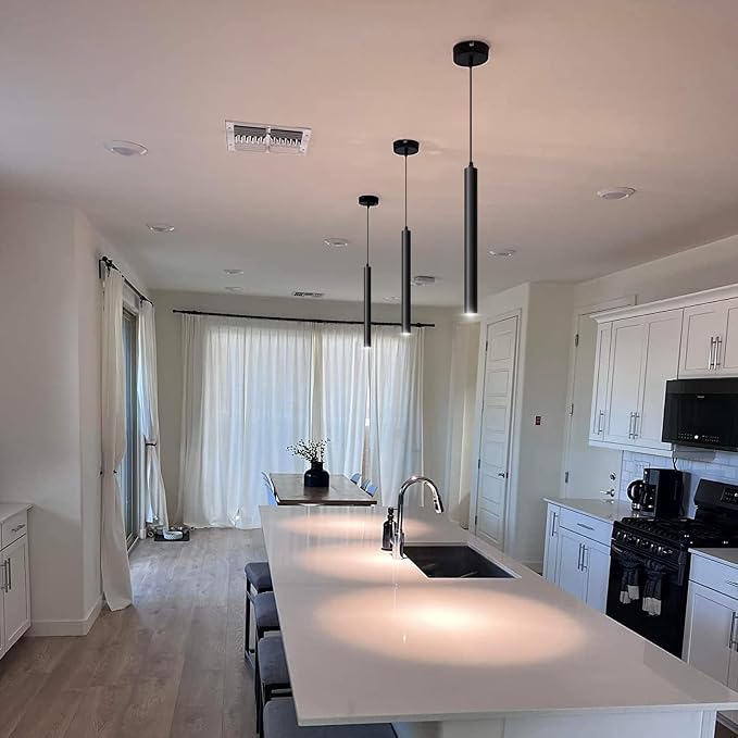Modern Pendant Lights 4000K LED Dimmable Pendant Light Fixtures Pendant Lighting for Kitchen Island,Bar,Bedroom, 15.7inch, 10W, ETL, 3Pack