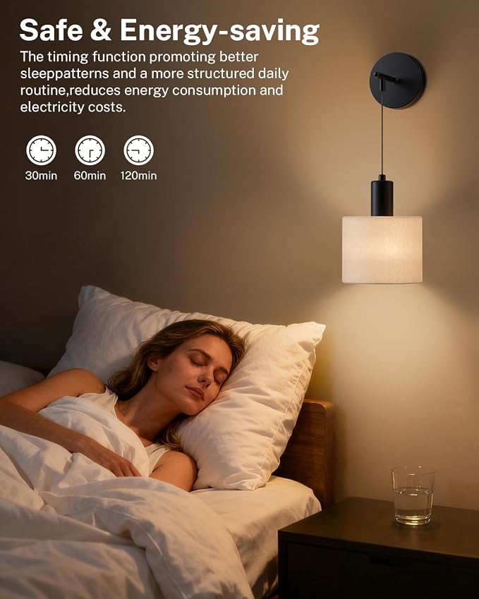 SAIMAND Battery Operated Wall Sconces Set of 2,Wireless Rechargeable Lights | Modern Cordless Wall Sconces with Remote Control, 9-Color Dimmable LED Lamps for Bedrooms, Living Rooms and Hallways (Black)