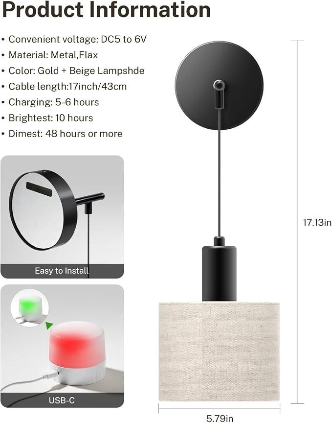 SAIMAND Battery Operated Wall Sconces Set of 2,Wireless Rechargeable Lights | Modern Cordless Wall Sconces with Remote Control, 9-Color Dimmable LED Lamps for Bedrooms, Living Rooms and Hallways (Black)
