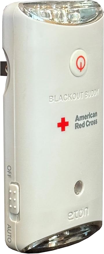 Officially Licensed American Red Cross by Eton Blackout Buddy Swivel Emergency Flashlight, Automatic Power Failure Light, LED Nightlight, Rechargeable, White