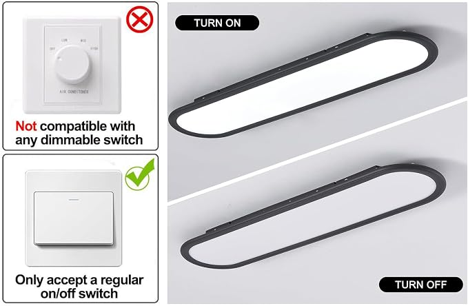 Modern Linear Ceiling Lights, 36W LED High Brightness Long Ceiling Lamp, 27.6 Inch Ultra Thin Low Profile Light Fixture for Bedroom Kitchen Closet Hallway, Black/Cool White 6000K