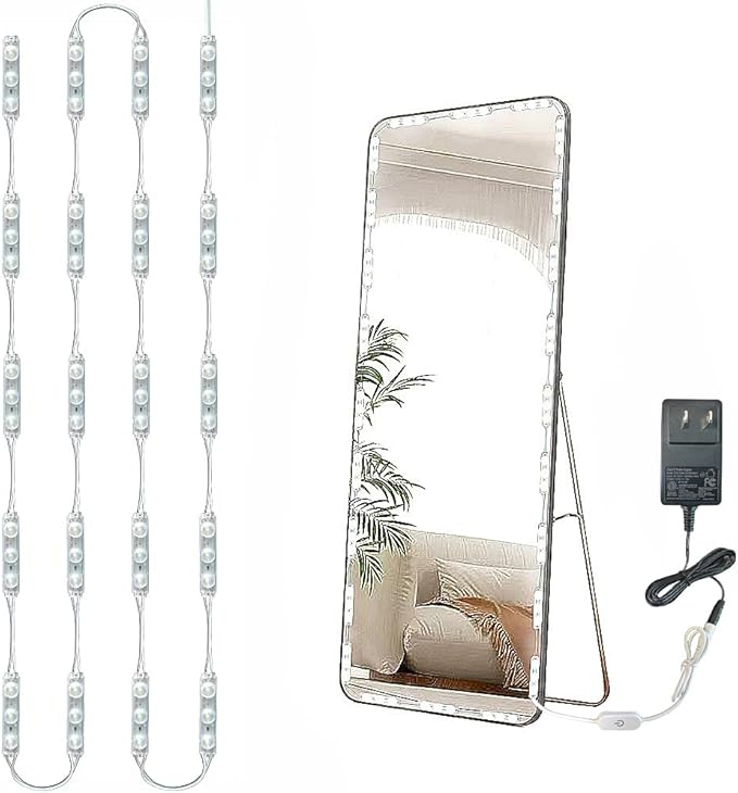 Hollywood Style Vanity Lights Kit, LED White 10ft Dimmable Mirror Lights,Vanity Lights for Mirror, Full Body Mirror, Vanity Mirror, Makeup Table & Bathroom Lighting(Mirror Not Include)