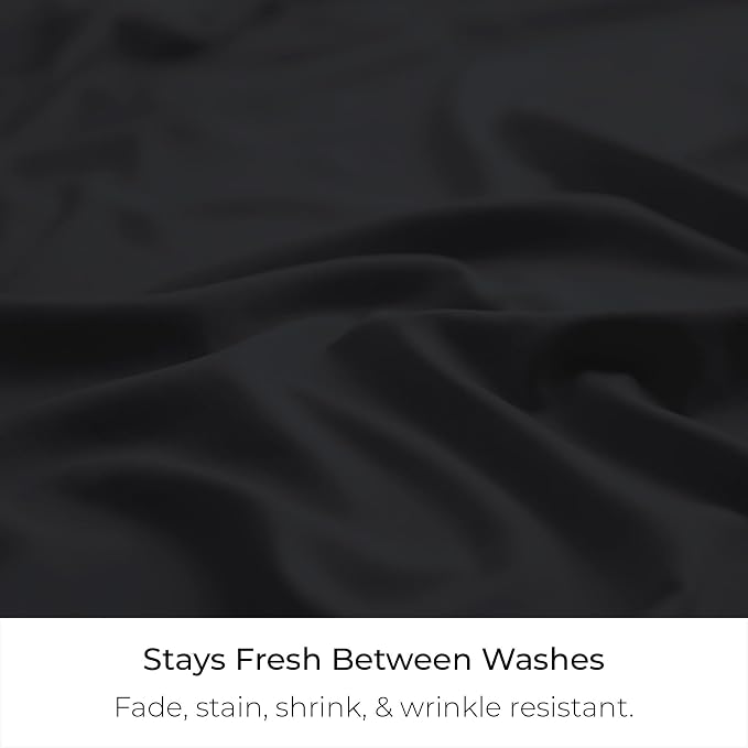 Mellanni Bed Skirt Cal King Size - Tailored Drop Bed Skirting | 15-Inch Pleated Dust Ruffle - Hotel Luxury Bedding - Wrinkle, Fade, Stain Resistant - 1 Bedskirt (Cal King, Black)