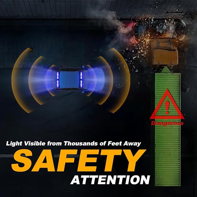2x17.7 Emergency Dash Lights Interior Windshield Strobe Volunteer Firefighter Lights Warning Hazard Safety Front/Rear Deck Split Mount for Vehicles Trucks Firefighter, Blue/White