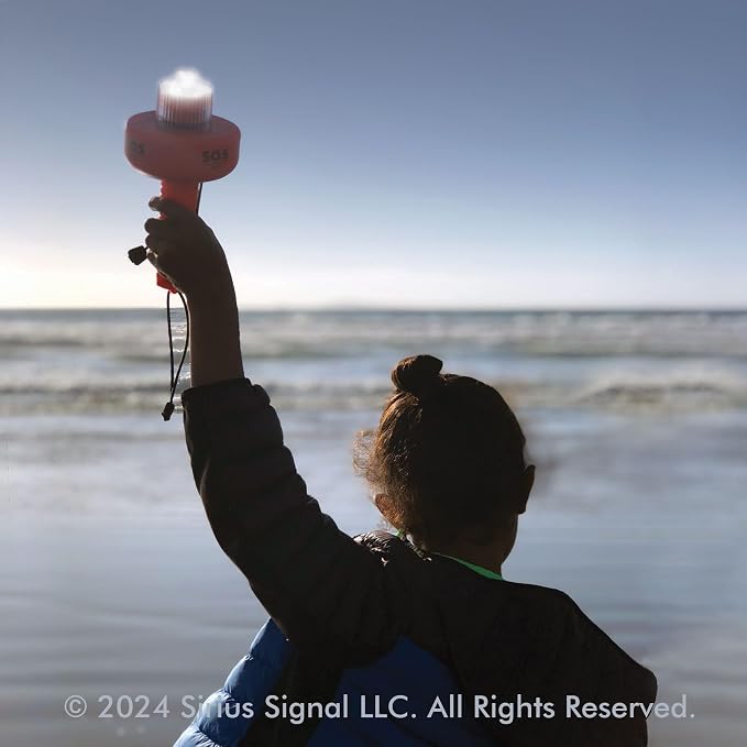 Sirius Signal C-1003 SOS LED Distress Signal - USCG Approved | Electronic Boat Flare Replacement, Bright White Light, Includes Daytime Flag & Whistle