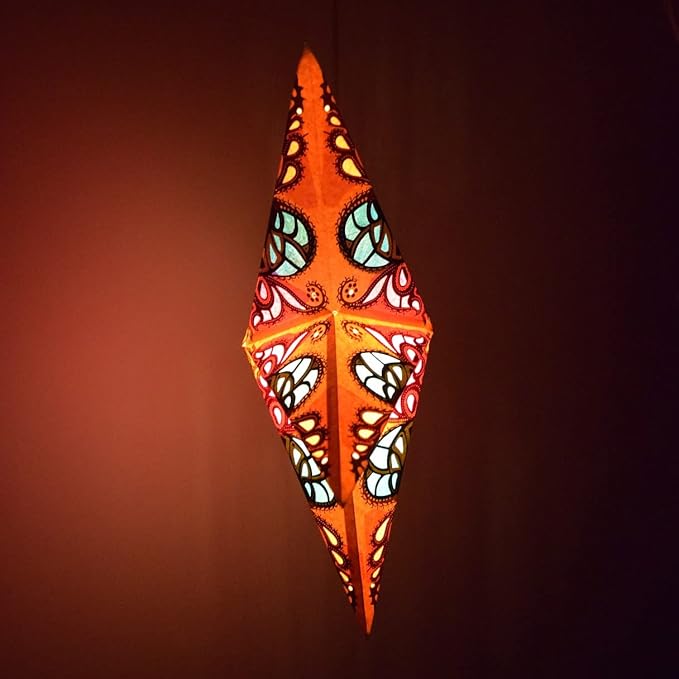 Trishul Paper Star Lantern with 12 Foot Power Cord Included