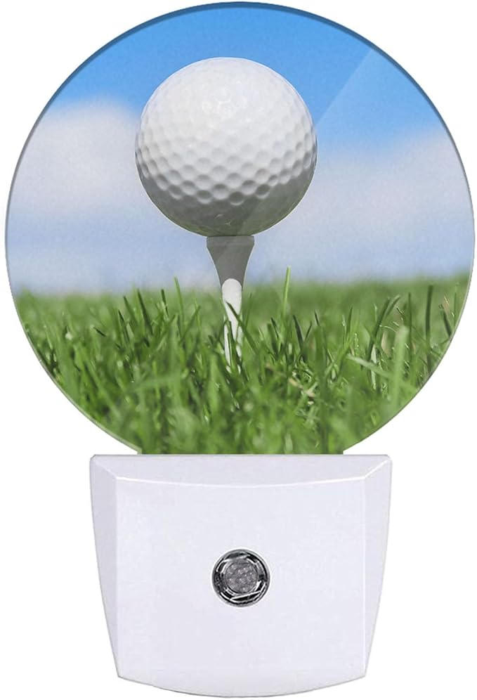 EKOBLA Golf Ball Night Light, Golf Course Grassland Night Lights Plug Into Wall with Auto Sensor for Bedroom and Bathroom
