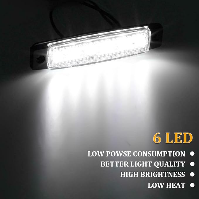 PSEQT LED Boat Interior Lights Marine Courtesy Light Strip Deck Transom Cockpit Navigation Lighting Waterproof for Fishing Pontoon Kayak Yacht Sailboat (White 10Pcs)