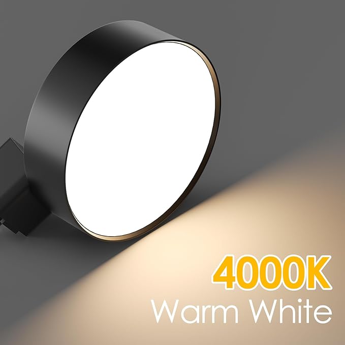 Diffuse LED Track Lighting Heads H Type Track Light Heads Dimmable Kitchen Track Lighting Fixtures Ceiling, Compatible with H Track Rails - Flicker Free CRI90+ 4000K 12W 1000lm, 6 Pack Black