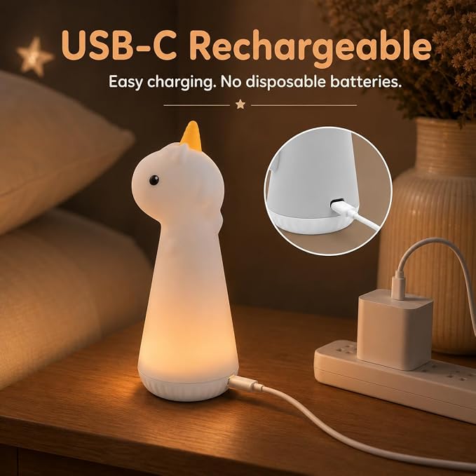ShaArkMango Flashlight with Night Light for Kids Rechargeable LED Dimmable Night Light Toddler Bed Room Playing in Dark Handheld Emergency Flashlight for Camping Essential Hallway Walking Nighttime