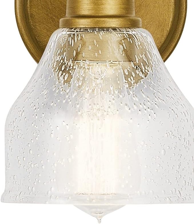 KICHLER Avery 9.25" 1 Light Vanity Light with Clear Seeded Glass Olde Bronze®