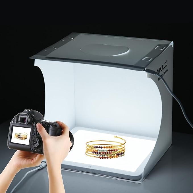PULUZ Photo Studio LED Shadowless Light Panel 8" X 8" / 20 x 20 cm Photography Softbox Bottom Light with USB Power Cable for Food Jewelry Cosmetic Crafts Shooting