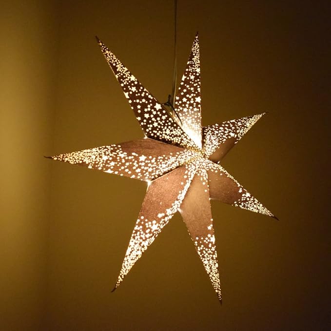 Regel Gray Paper Star Lantern with 12 Foot Power Cord Included