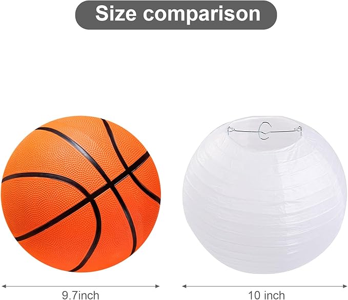 LIHAO 10 Inch White Round Paper Lanterns (10 Pack)