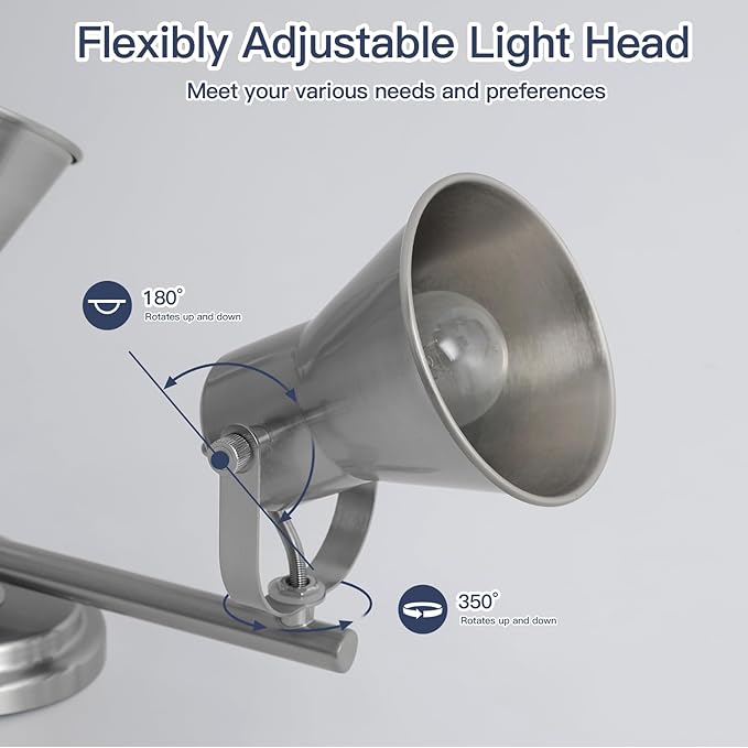 SEEBLEN 4-Light Track Lighting Fixtures Ceiling, Industrial Modern Kitchen Track Lighting, Nickel Directional Ceiling Light, for Kitchen Island, Dining Room, Living Room