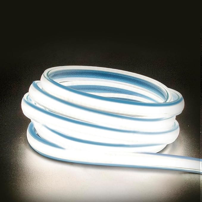Waterproof LED Lights 3.28FT 110V COB LED Strip Lights Cuttable | 1 Meter Flexible Rope Light 120V 4000K White LED Light Strip 240LEDs for Outdoor Indoor Kitchen Cabinets Lighting Garden