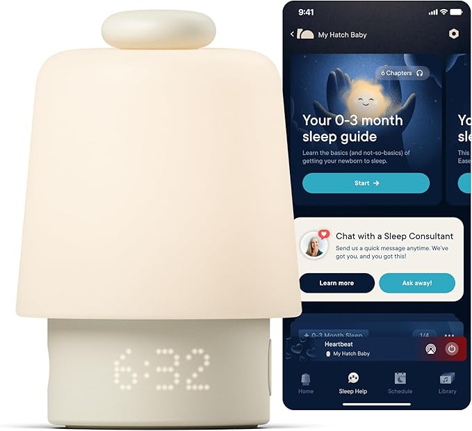 Hatch Baby Sound Machine, Night Light | Hatch Baby (Putty) Sleep Support | Registry Essential, Routine Builder, Time-to-Rise Alarm Clock, White Noise, Nursery Stories, Toddler Kids (Wi-Fi)