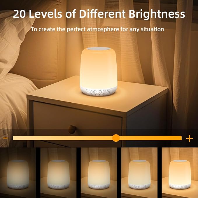 Night Light LED Touch Night Dimmable with 20 Levels of Brightness 4 Timers Rechargeable Battery for Bedroom Baby Nursery Living Room Home for Kids and Adult Breastfeeding Sleep Aid White