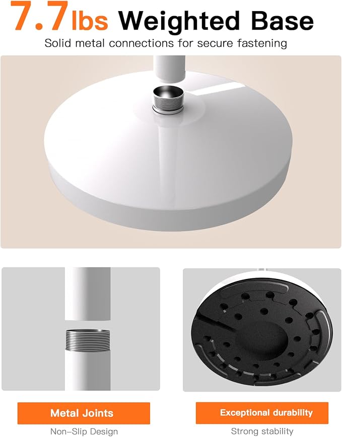 36W Floor Lamp with Flexible Arm, 3 Colors Ring Light with Heavy-Duty Base & Remote, Standing Lamp for Living Room/Workspace/Tattoo/Live Streaming/TikTok/YouTube/Photography