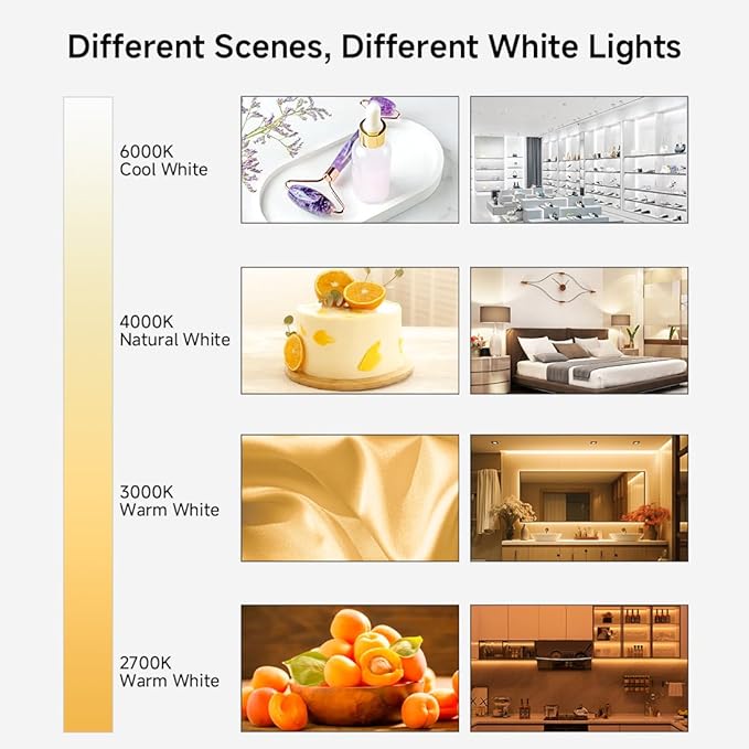 BTF-LIGHTING FCOB COB LED Strip Warm White 3000K, UL Listed 528LED/m High Density Uniform Light, 16.4FT DC24V CRI 90+ 10mm Width Tape Light for Home Indoor DIY Lighting(No Adapter or Controller)