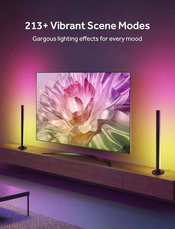 Smart LED Light Bars, Gaming Lights RGB Light Bar, 16 Million Colors Multiple Lighting Effects TV Backlights, APP Control, Remote Control, Music Sync for PC, Room Decorative, Ambient Lighting