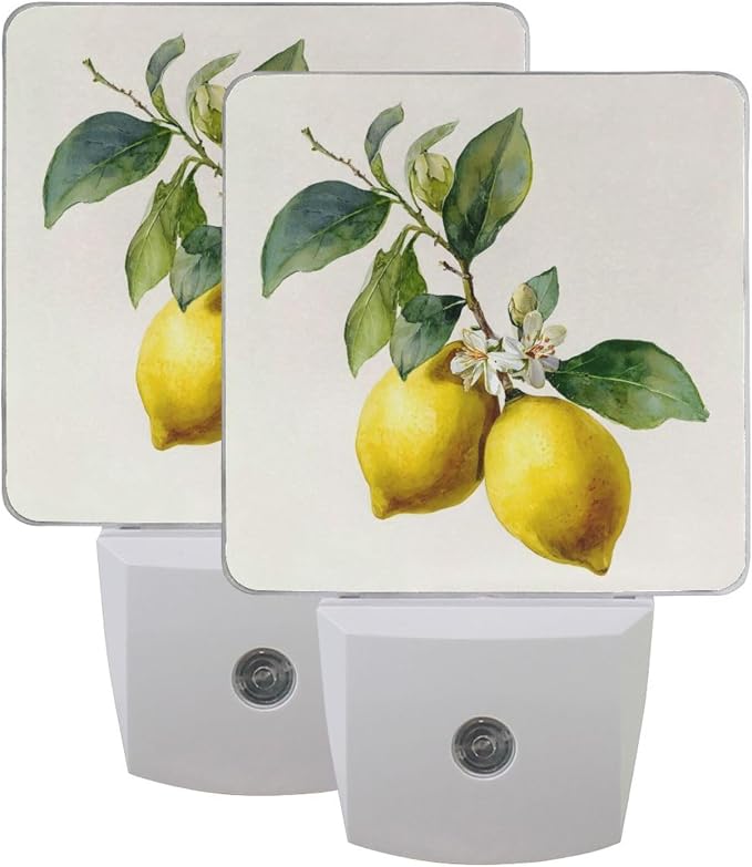 Lemon Yellow Night Light Dusk to Dawn Sensor LED Night Dimmable Nightlight Lights Plug into Wall for Living Room