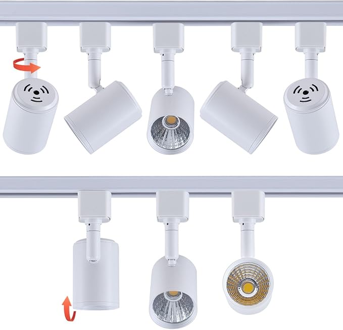 mirrea 6 Pack LED Track Lighting Heads Compatible with Single Circuit H Type Track Lighting Rail Ceiling Spotlight for Accent Task Wall Art Exhibition Lighting 6.5W 24° White (3000K Warm White)