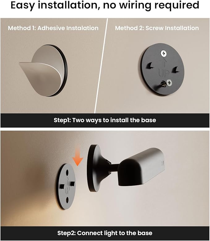 Wall Sconce with 7500mAh Rechargeable Battery LED Wall Light for Bedroom with Remote Control, 3 Colors Wireless Wall Lamp 360° Rotation Dimmable Brightness with 15 RGB Colors,Black,1 Pack