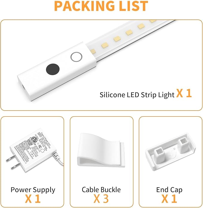 Smart Under Cabinet Lights, 40in Plug in Under Cabinet Lighting with Handwave Sensor, Bright Dimmable 5 Color Temp Stick on Closet Light, Slim Cuttable Under Counter Lights for Kitchen Desk Shelf