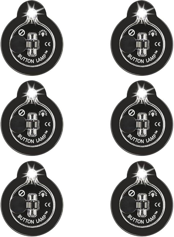 Panther Vision Button LAMP Adhesive LEDs Light Package - Lightweight, Ultra Small, Ultra Bright LED Utility Lights (6 Pack)