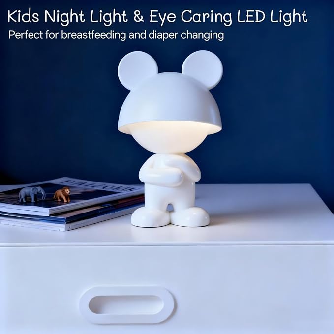 Night Lights for Kids,Rechargeable TableLight,Touch Bedside Lamps,Cordless Dimmable Warm White Light,Baby Nursery,Breastfeeding,Sleep Aid,Cute Mouse Gifts for Newborns Toddlers Boys Girls